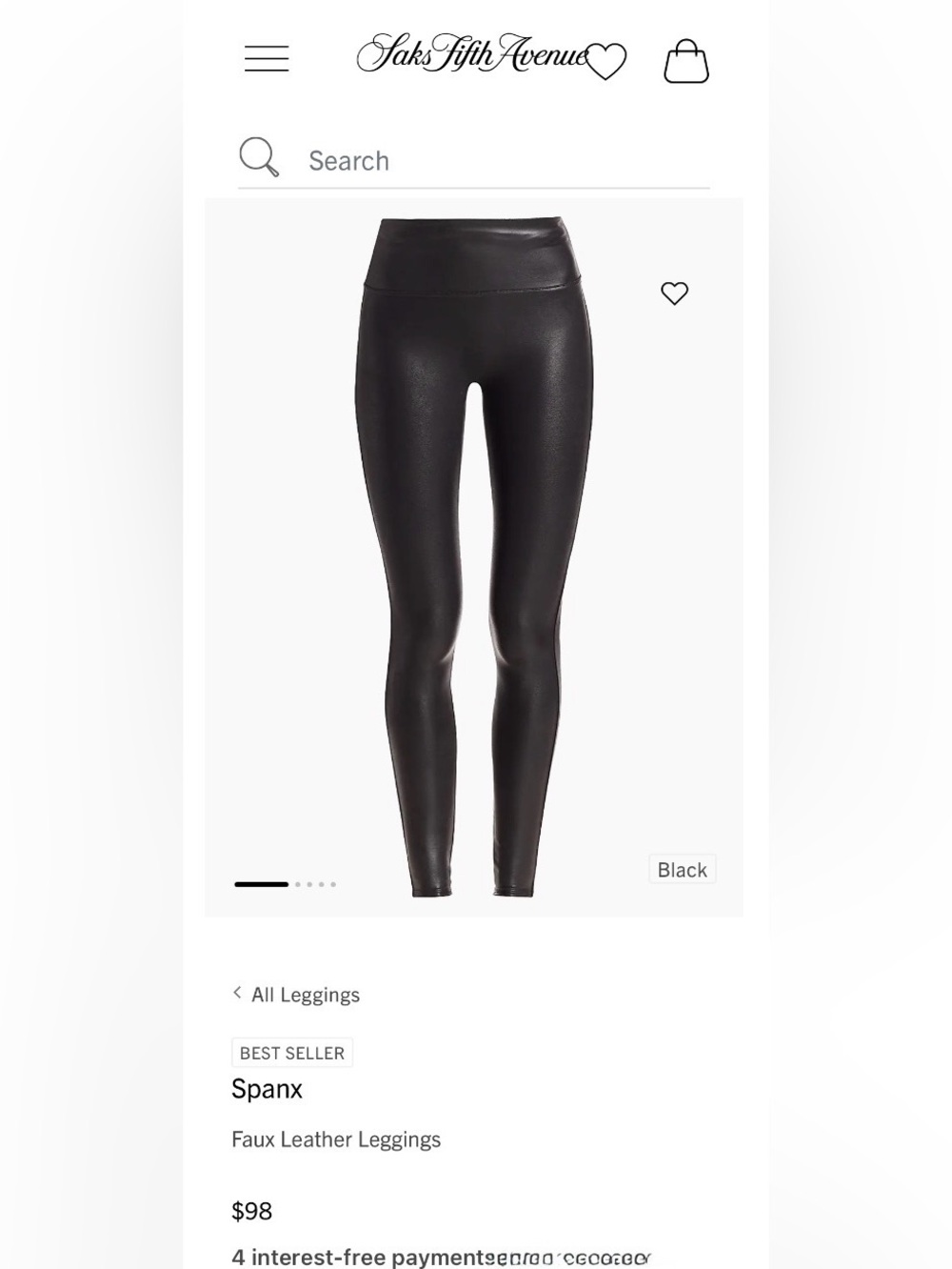 Spanx Faux Leather Leggings size unknown